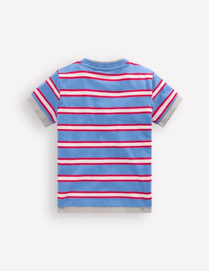 Layered Look T-shirt Blue/Red