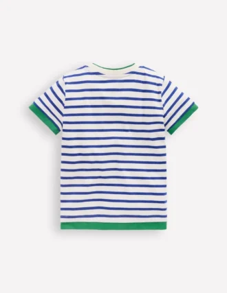 Layered Look T-shirt Bright Blue/Ivory