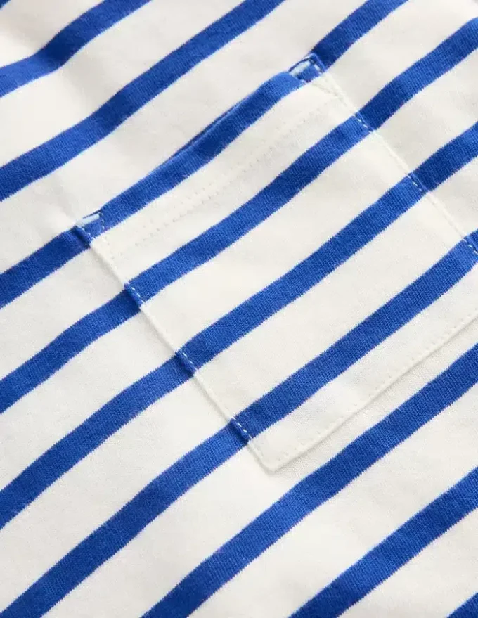 Layered Look T-shirt Bright Blue/Ivory
