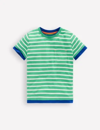 Layered Look T-shirt Pea Green/Ivory
