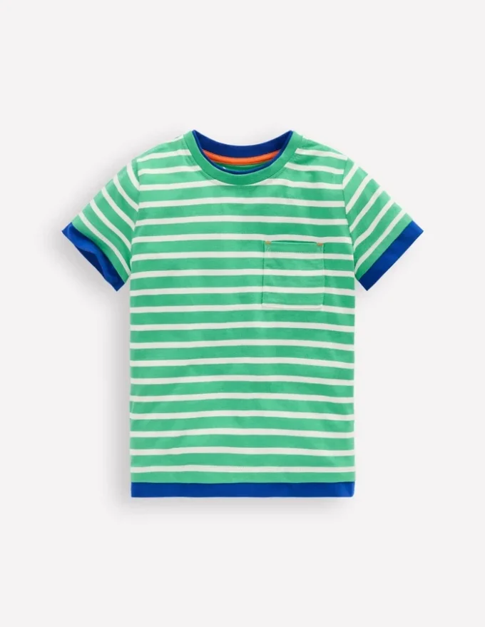 Layered Look T-shirt Pea Green/Ivory