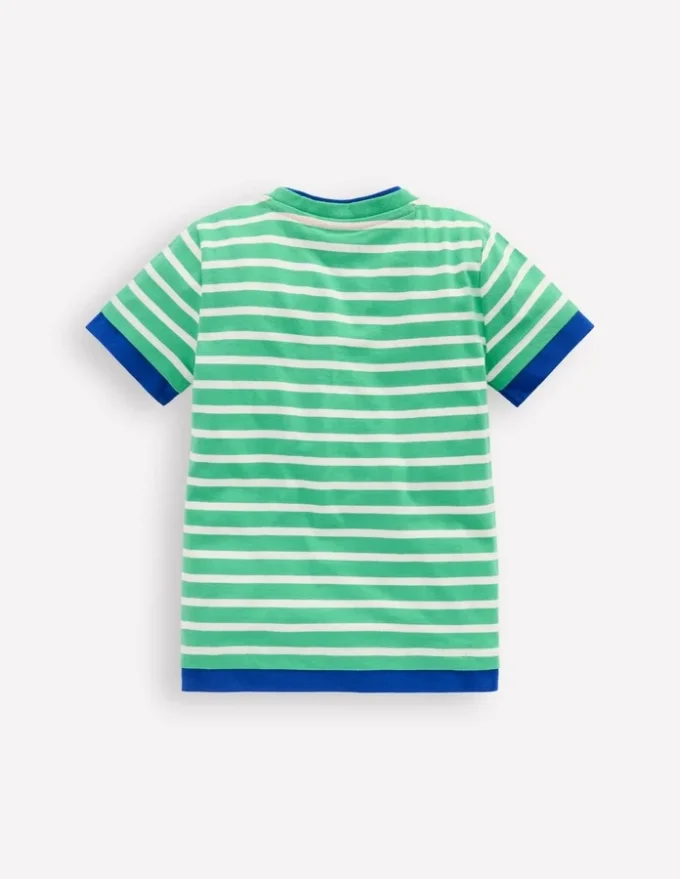 Layered Look T-shirt Pea Green/Ivory