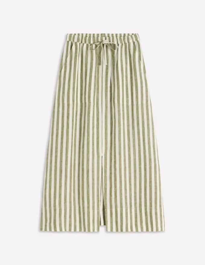Layla Linen Skirt Green Stripe Layla Linen Skirt Green Stripe