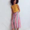 Layla Linen Skirt Multi Stripe