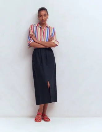 Layla Linen Skirt Navy