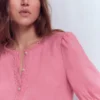 Leah Short Sleeve Linen Top Pink Parfait Leah Short Sleeve Linen Top Pink Parfait