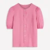 Leah Short Sleeve Linen Top Pink Parfait Leah Short Sleeve Linen Top Pink Parfait