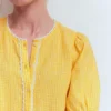 Leah Short Sleeve Linen Top Sunshine Yellow Gingham Leah Short Sleeve Linen Top Sunshine Yellow Gingham
