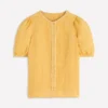 Leah Short Sleeve Linen Top Sunshine Yellow Gingham Leah Short Sleeve Linen Top Sunshine Yellow Gingham