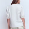 Leah Short Sleeve Linen Top White Leah Short Sleeve Linen Top White