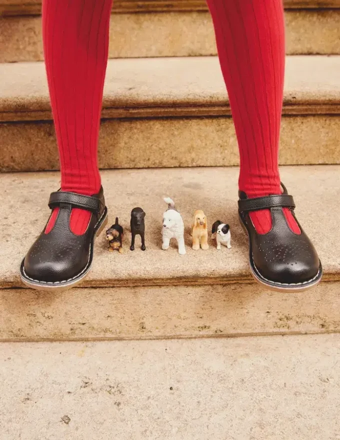 Leather T-bar Flats Black Leather T-bar Flats Black