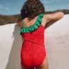 Lettice Cut Out Swimsuit Strawberry