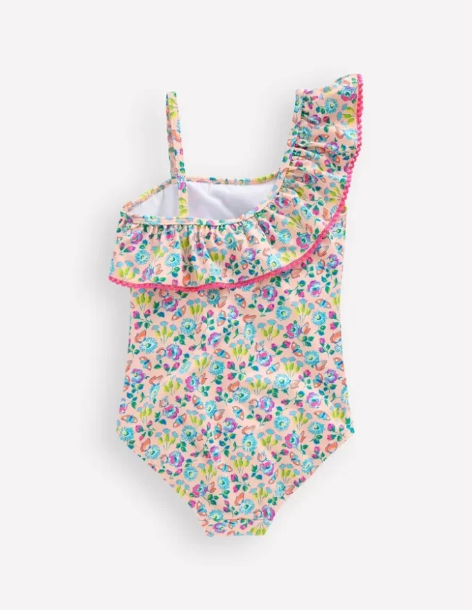 Lila One Shoulder Swimsuit Chalk Pink Butterfly Floral Lila One Shoulder Swimsuit Chalk Pink Butterfly Floral