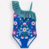 Lila One Shoulder Swimsuit Kingfisher Blue Bird Floral Lila One Shoulder Swimsuit Kingfisher Blue Bird Floral