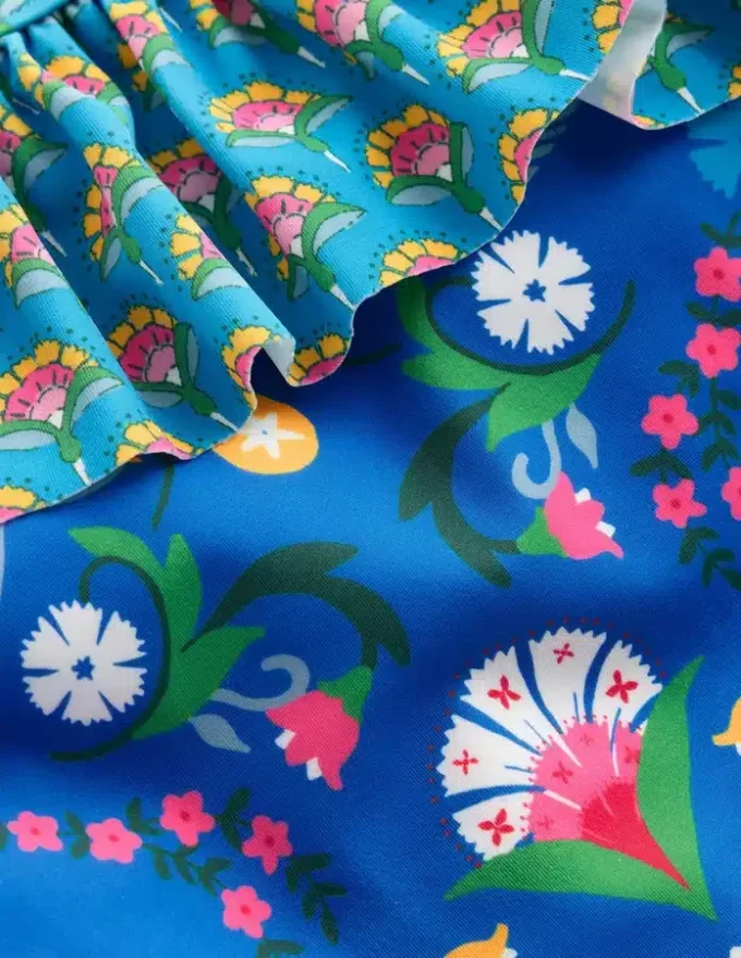 Lila One Shoulder Swimsuit Kingfisher Blue Bird Floral Lila One Shoulder Swimsuit Kingfisher Blue Bird Floral