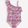 Lila One Shoulder Swimsuit Meadowsweet Pink Garden Floral Lila One Shoulder Swimsuit Meadowsweet Pink Garden Floral