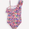 Lila One Shoulder Swimsuit Meadowsweet Pink Garden Floral Lila One Shoulder Swimsuit Meadowsweet Pink Garden Floral