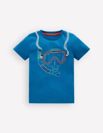 Linear Stitch T-shirt Brilliant Blue Snorkel