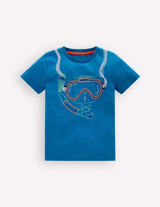 Linear Stitch T-shirt Brilliant Blue Snorkel