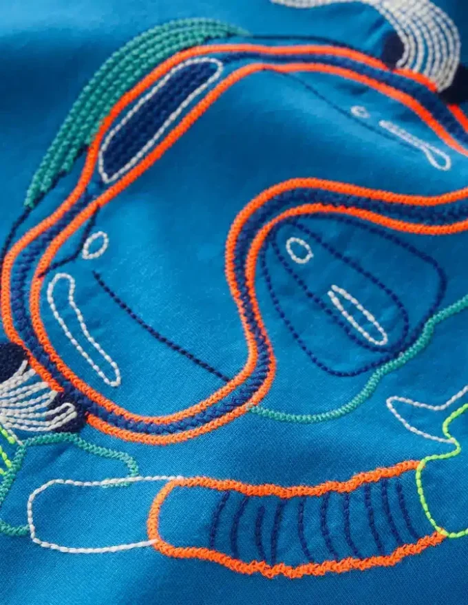 Linear Stitch T-shirt Brilliant Blue Snorkel