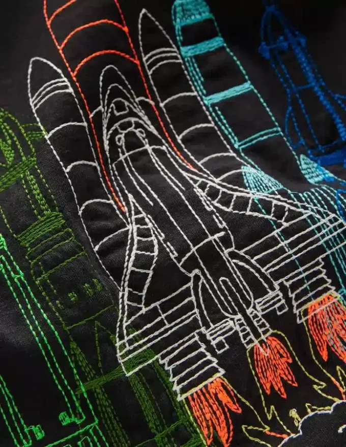 Linear Stitch T-shirt Shadow Grey Rocket