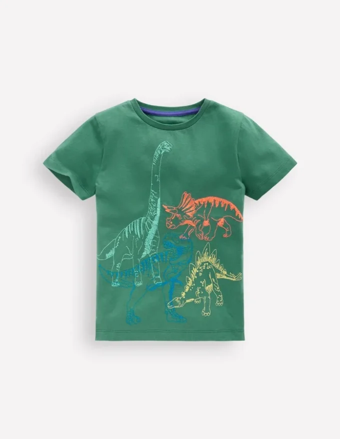 Linear Stitch T-shirt Spruce Green Dinos