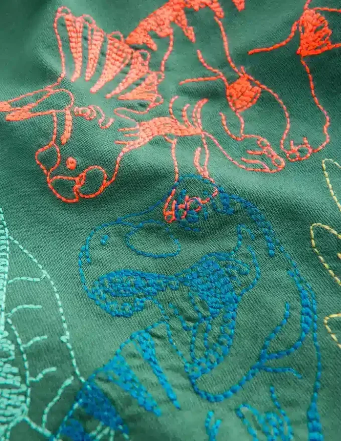 Linear Stitch T-shirt Spruce Green Dinos