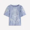 Linen Puff Sleeve Top Chambray Linen Puff Sleeve Top Chambray