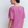 Linen Puff Sleeve Top Clover Purple Linen Puff Sleeve Top Clover Purple