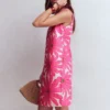 Linen Shift Dress Pink, Daisy Blossom Linen Shift Dress Pink, Daisy Blossom