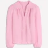 Linen Trim Insert Top Meadowsweet Pink Chambray Linen Trim Insert Top Meadowsweet Pink Chambray