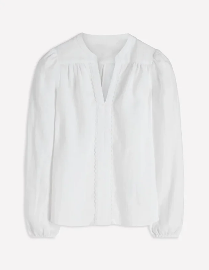 Linen Trim Insert Top White