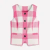 Linen Waistcoat Pink Punch Gingham Linen Waistcoat Pink Punch Gingham