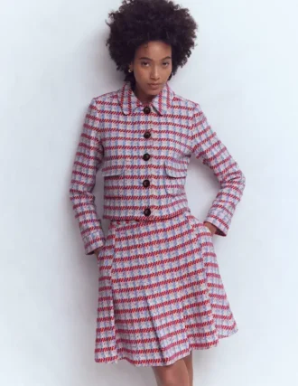 Lisburn Patch Pocket Jacket Pink Textured