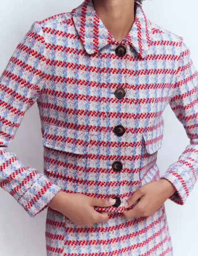 Lisburn Patch Pocket Jacket Pink Textured