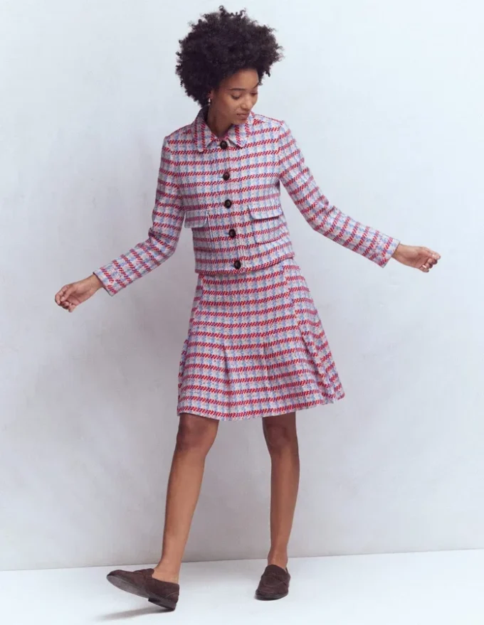 Lisburn Patch Pocket Jacket Pink Textured