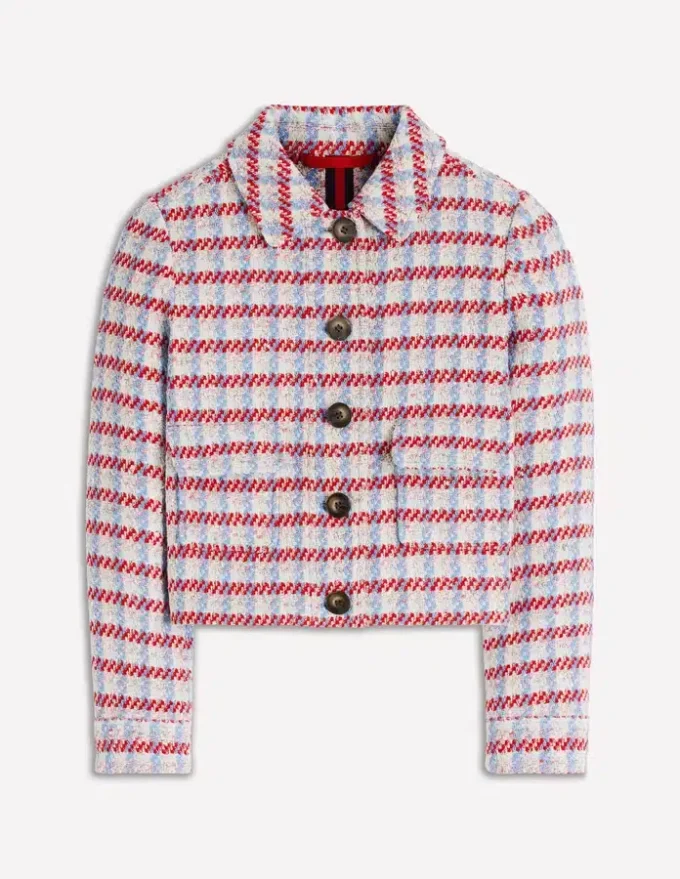 Lisburn Patch Pocket Jacket Pink Textured