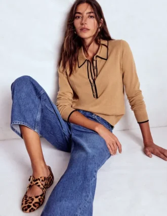 Liz Henley Jumper Fall Leaf Brown