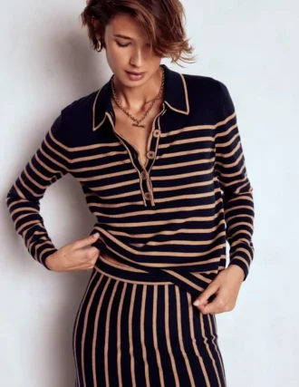 Liz Henley Jumper Navy / Camel Liz Henley Jumper Navy / Camel