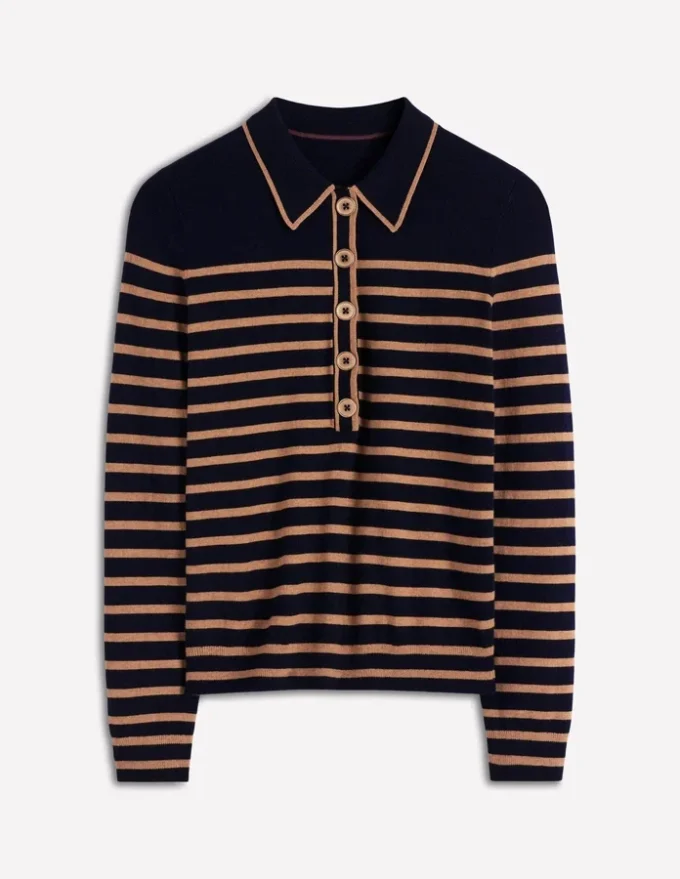 Liz Henley Jumper Navy / Camel Liz Henley Jumper Navy / Camel