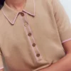 Liz Henley T-Shirt Chinchilla Melange Liz Henley T-Shirt Chinchilla Melange