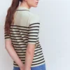 Liz Henley T-Shirt Ivory. Navy Liz Henley T-Shirt Ivory. Navy