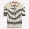 Liz Henley T-Shirt Ivory. Navy Liz Henley T-Shirt Ivory. Navy