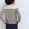 Liz Knitted Collared Cardigan Ivory/ Navy Liz Knitted Collared Cardigan Ivory/ Navy
