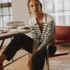 Liz Knitted Collared Cardigan Ivory/ Navy Liz Knitted Collared Cardigan Ivory/ Navy
