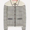 Liz Knitted Collared Cardigan Ivory/ Navy Liz Knitted Collared Cardigan Ivory/ Navy