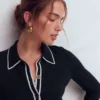 Liz Knitted Collared Cardigan Navy Liz Knitted Collared Cardigan Navy