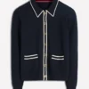 Liz Knitted Collared Cardigan Navy Liz Knitted Collared Cardigan Navy