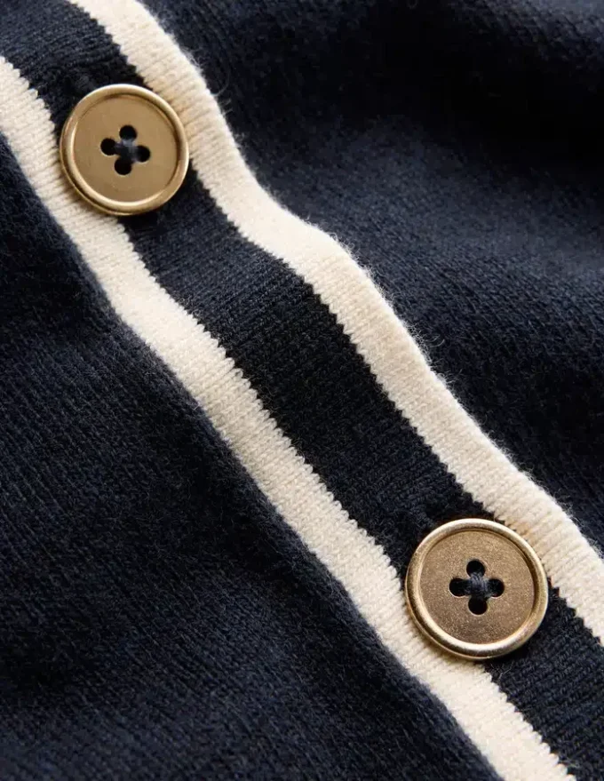 Liz Knitted Collared Cardigan Navy Liz Knitted Collared Cardigan Navy