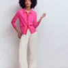 Liz Knitted Collared Cardigan Pink Punch Liz Knitted Collared Cardigan Pink Punch